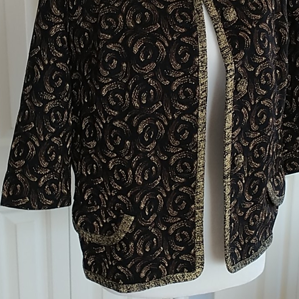 Couture Imports Vintage Black/Gold Jacket M - Picture 8 of 15